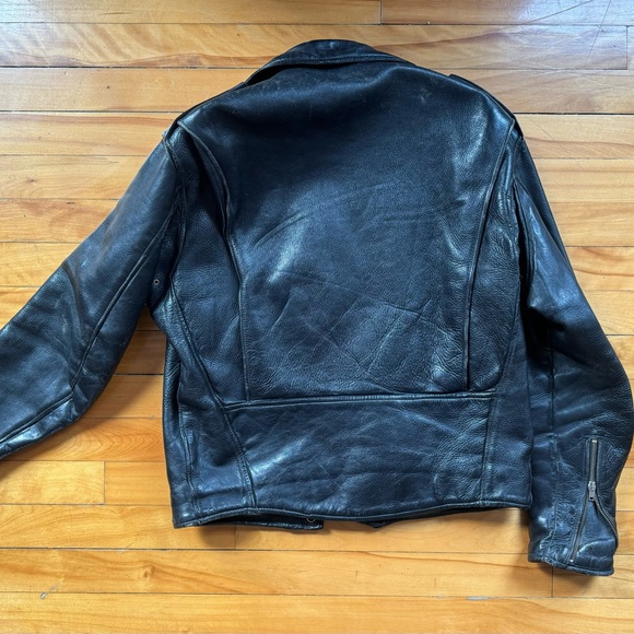 Vintage Black Leather Motorcycle Jacket - Picture 2 of 4